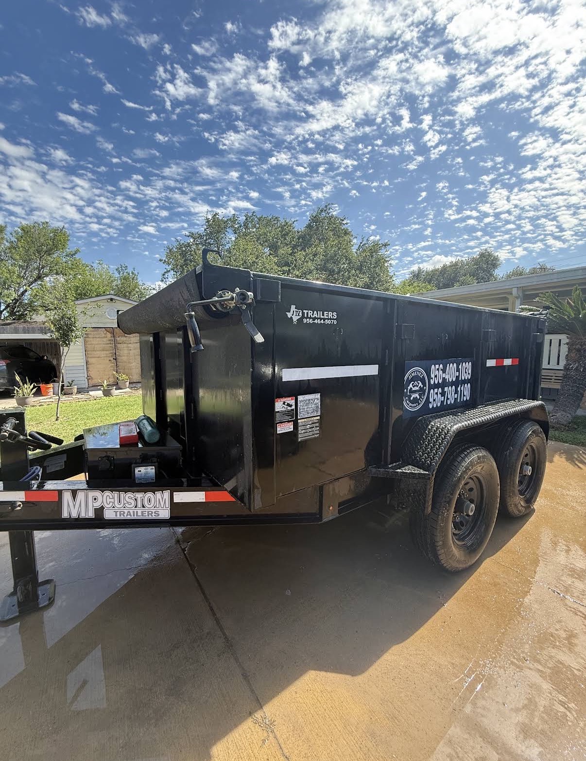 Jimenez Carpentry dump trailer ready for hauling